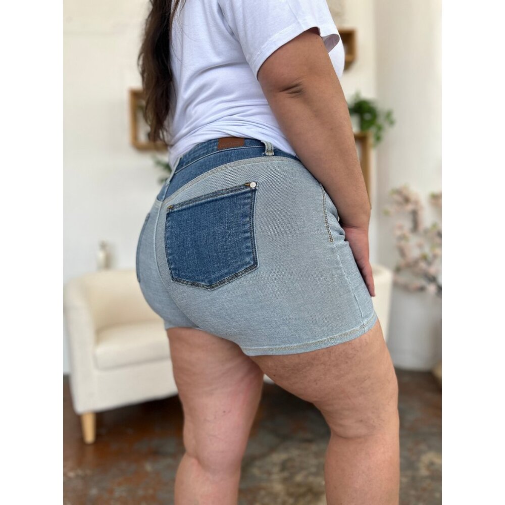 NWT Judy Blue Color Block Denim Shorts, Sizes S - 3X - Picture 11 of 11